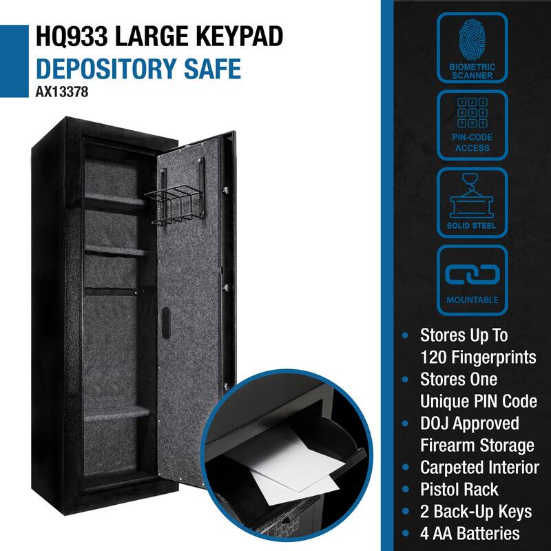 9.33 Cubic Ft Biometric Keypad Rifle Safe