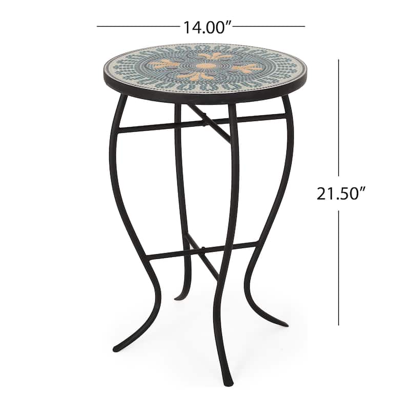 Bluebird Indoor Side Table with Tile Top by Christopher Knight Home