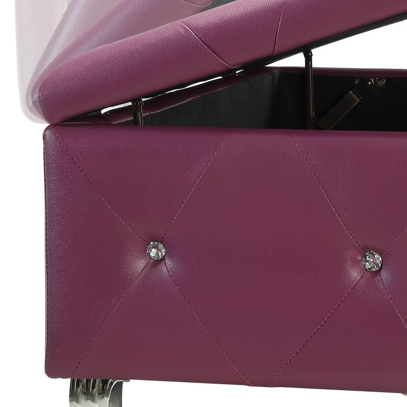 Upholstered Tufted Storage Bench