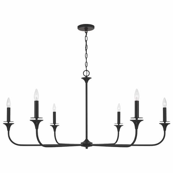 slide 2 of 4, Presley 6-light Hanging Chandelier Matte Black