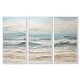 preview thumbnail 17 of 18, Designart "Beige And Blue Coastal Beach Paint" Coastal Beach Framed Art Set of 3 - Nautical & Coastal Wall Art Set