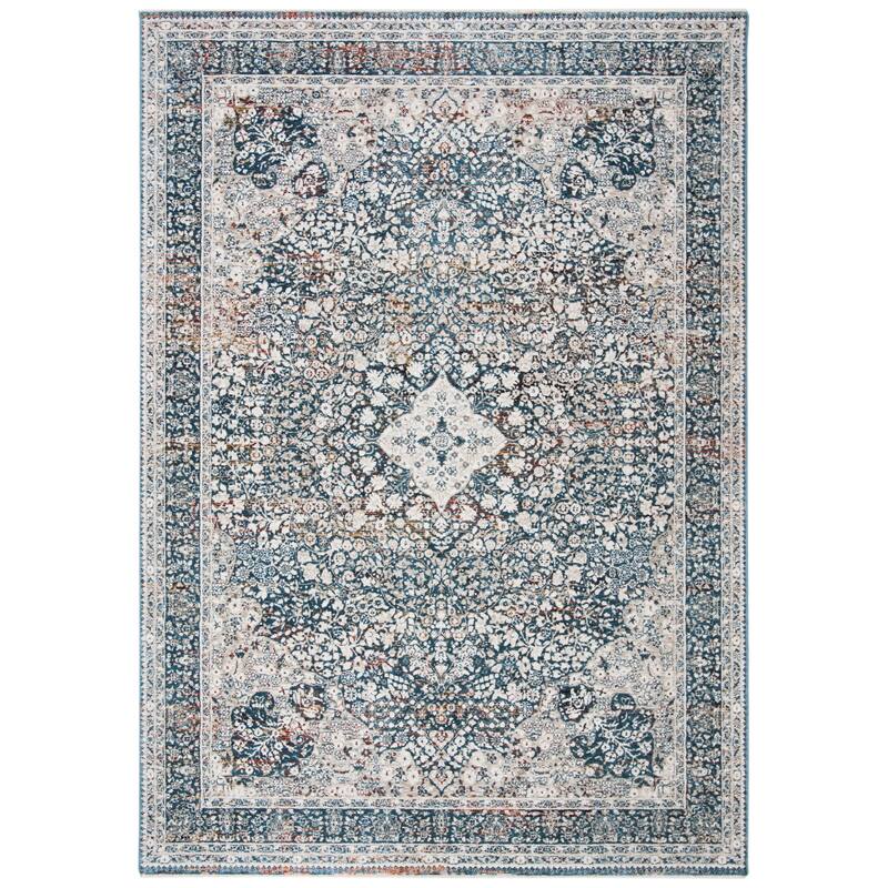 Lauren Ralph Lauren Goranka Traditional Fringe Rug - 5'3" x 7'6" - Ivory/Blue