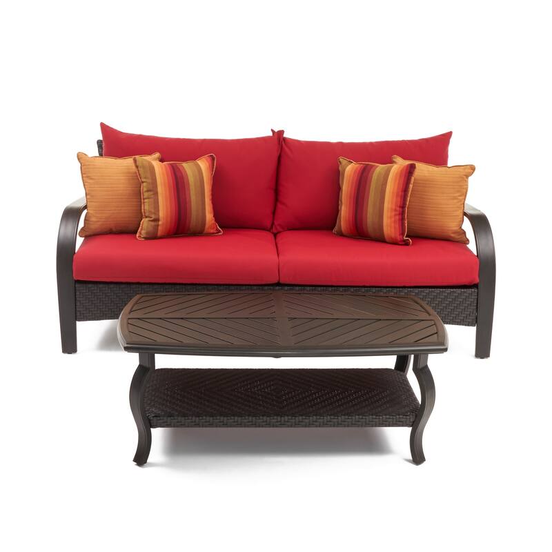 Barcelo 4 Piece Sunbrella Outdoor Patio Motion Seating Set with Table