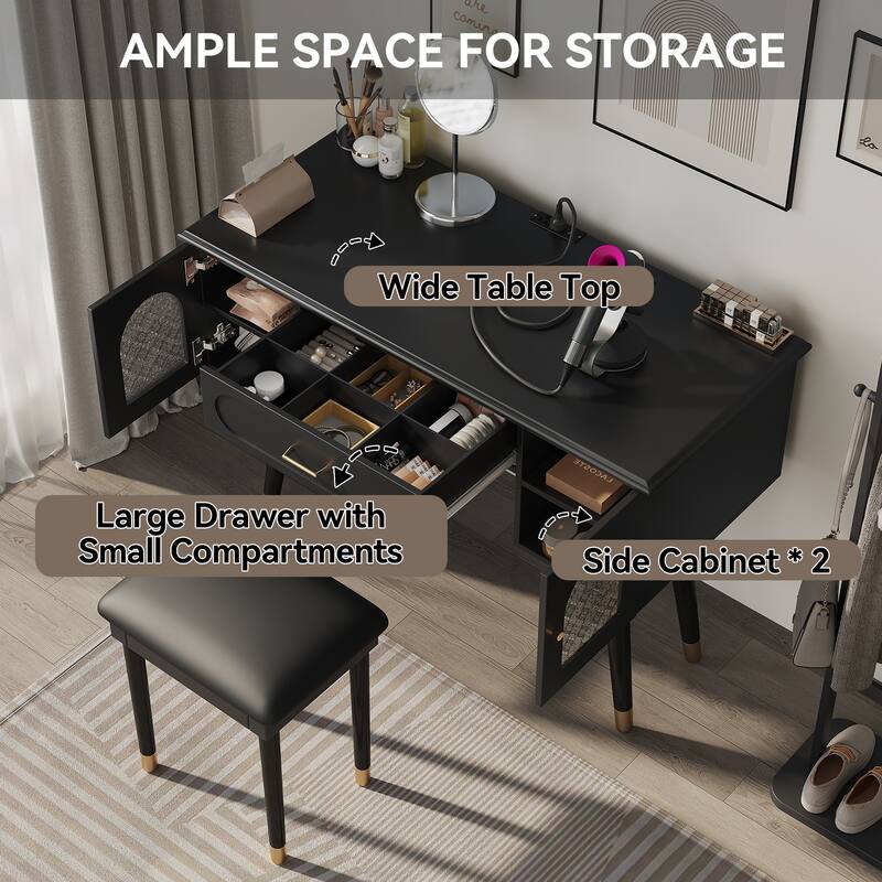 Elegant Vanity Makeup Table & Chair Set, Modern Dressing Table