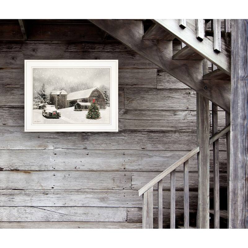 TrendyDecor4U Farmhouse "Farmhouse Christmas" Framed Print Wall Art by Lori Deiter