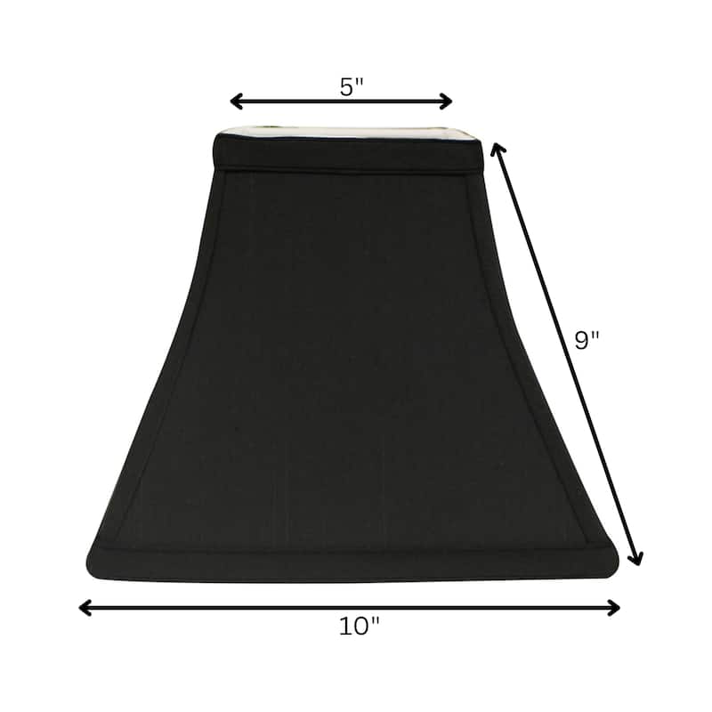 Square Bell Hardback Lampshade with Washer Fitter, Black (with white lining)
