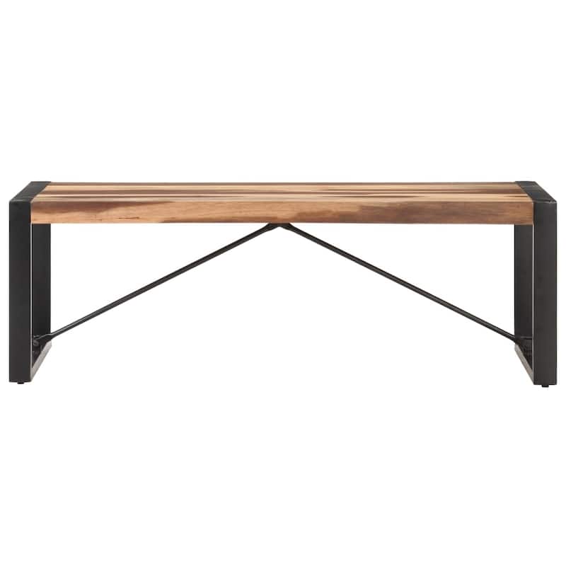 vidaXL Console Table 45.3"x13.8"x29.9" Solid Acacia Wood and Iron