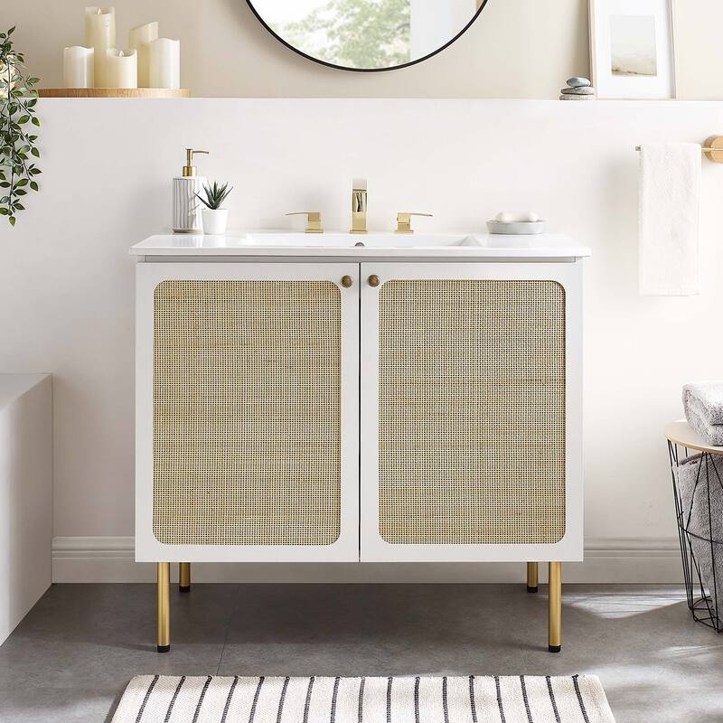 Chaucer 18"/24"/30"/36"/48"Single Basin/48" White Basin Bathroom Vanity - 36" wide - White