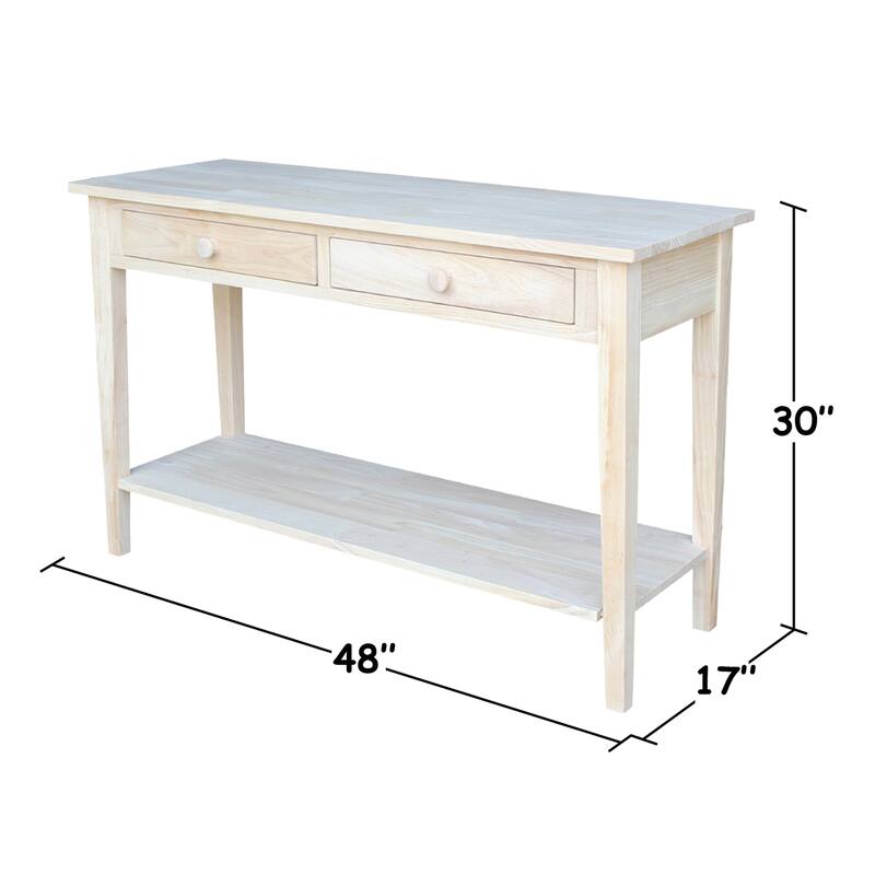 Spencer Solid Parawood Sofa Server Table - 48 in. W x 17 in. D x 30 in. H
