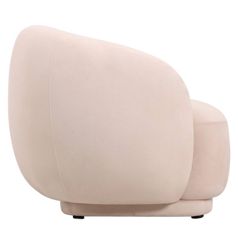 Faze Mid-Century Velvet Barrel Accent Chair with Solid Wood Frame, Plush Foam Cushion, No Assembly Required