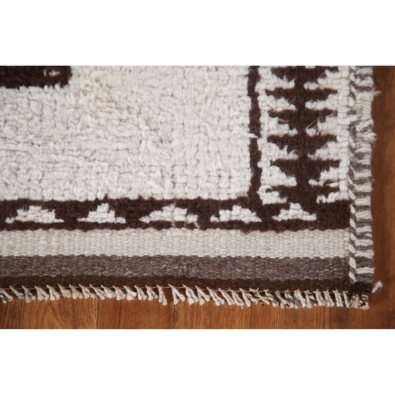 Natural Dye / Beige Anatolian Turkish Runner Rug Handmade Wool Carpet - 3'4"x 11'0"