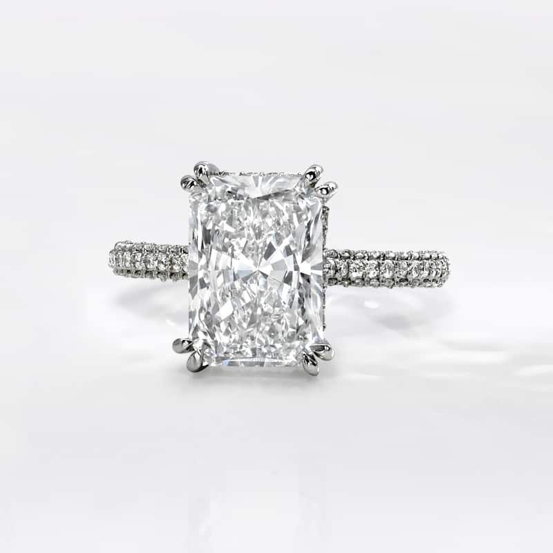 Auriya 14k Gold 4 1/2ctw Lab grown Radiant Vintage Hidden Halo Diamond Engagement Ring (F-G VS)
