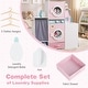 preview thumbnail 9 of 8, Gymax Wooden Kids Laundry Playset Pretend Toy Washing Machine w/