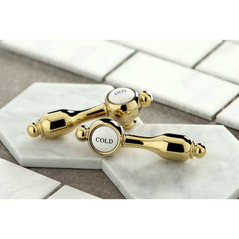 Kingston Brass Tudor Widespread Bathroom Faucet in Polished Brass