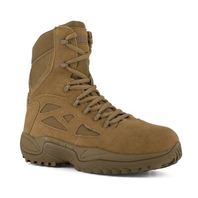 Reebok Womens 8in Tactical Boots Coyote Composite Toe Side Zipper Rb885