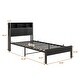 preview thumbnail 10 of 9, Twin Size Metal Platform Bed with Storage Headboard and Charging Station