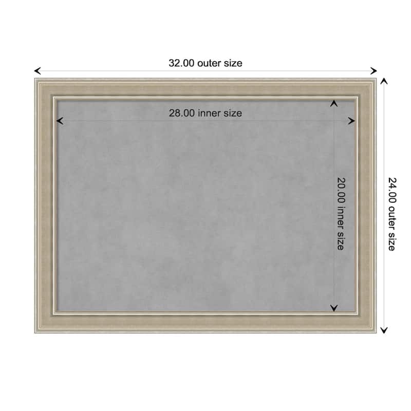 Amanti Art Mezzo Silver Framed Magnetic Board - Board Size 28x20