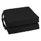 preview thumbnail 68 of 79, 16-inch Square Indoor Twill Chair Cushions (Set of 2 or 4) - 16 x 16 Set of 2 - Black