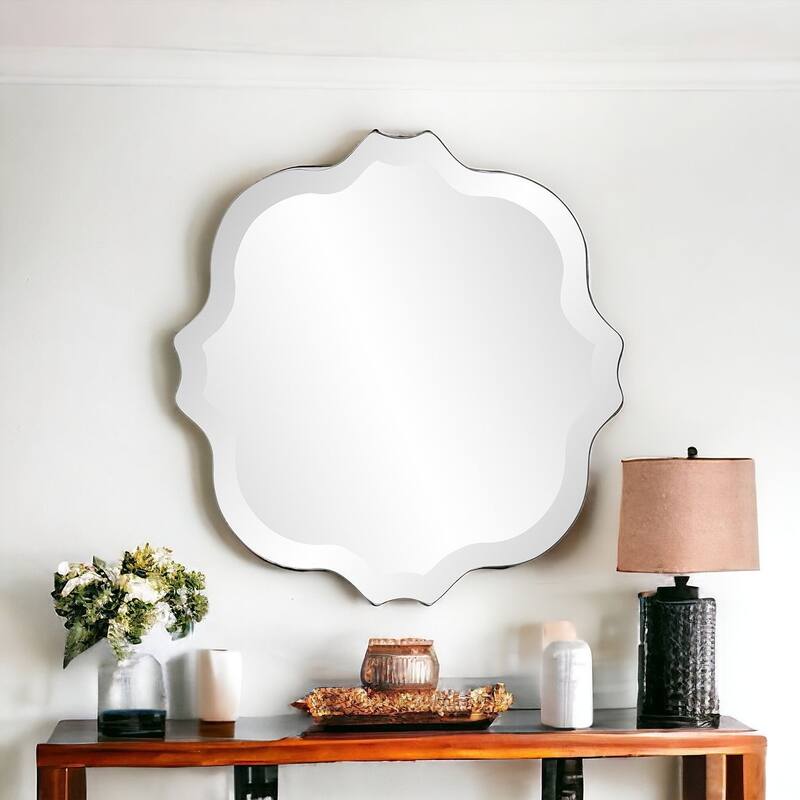 HomeRoots 16" Mirror Square Unframed Accent Mirror - 16" H x 16" W