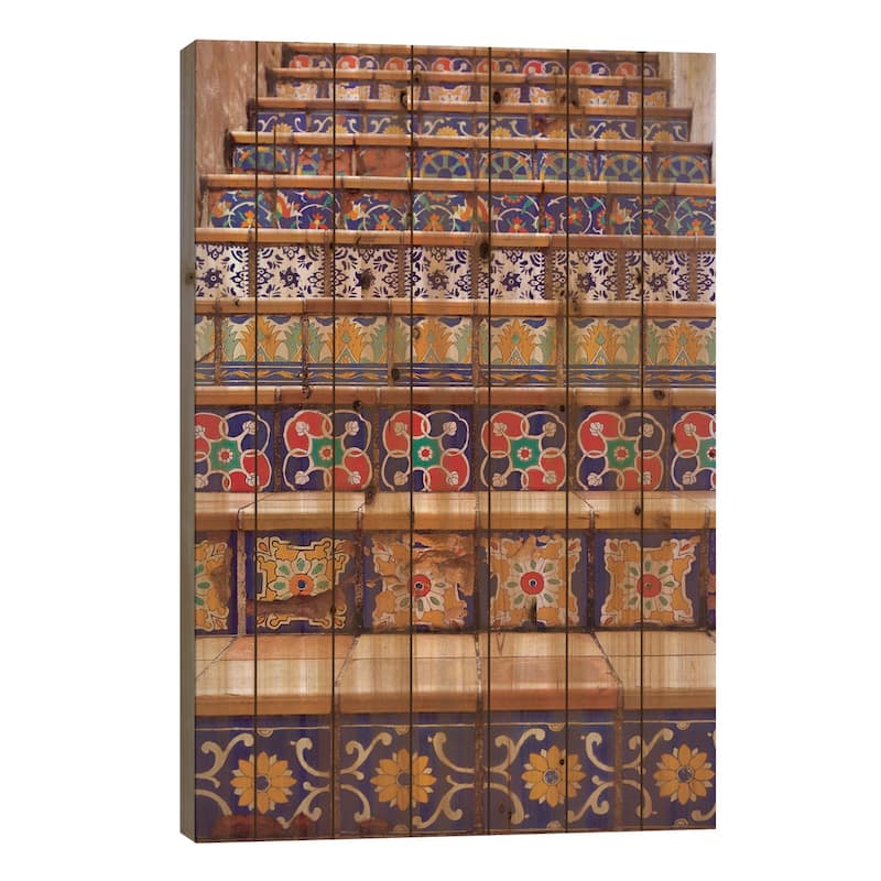 San Antonio Print On Wood by Ann Hudec - Multi-Color - 26x18x1.5