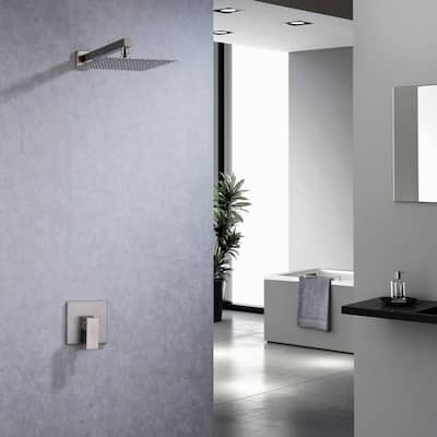 CLihome 1-Spray Patterns 10 in. Wall Mount Shower Faucet