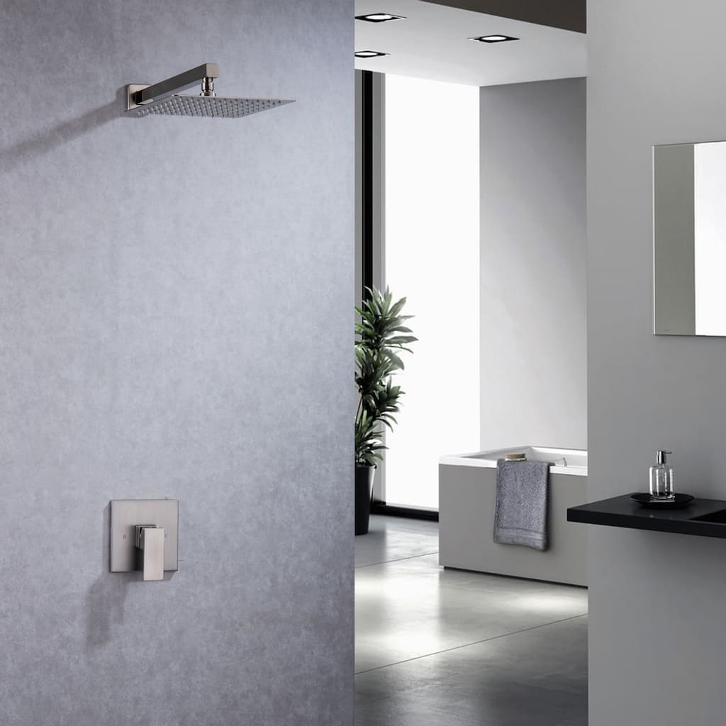 CLihome 1-Spray Patterns 10 in. Wall Mount Shower Faucet