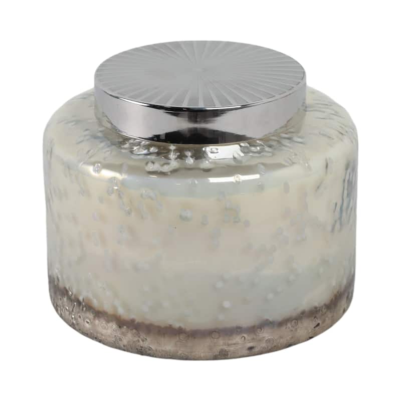Decorative Glass Jar Candle with Metal Speckled Lid - 7" x 7" x 6"