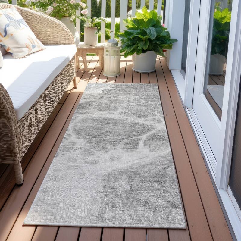 Machine Washable Indoor/ Outdoor Chantille Abstract Contemporary Rug
