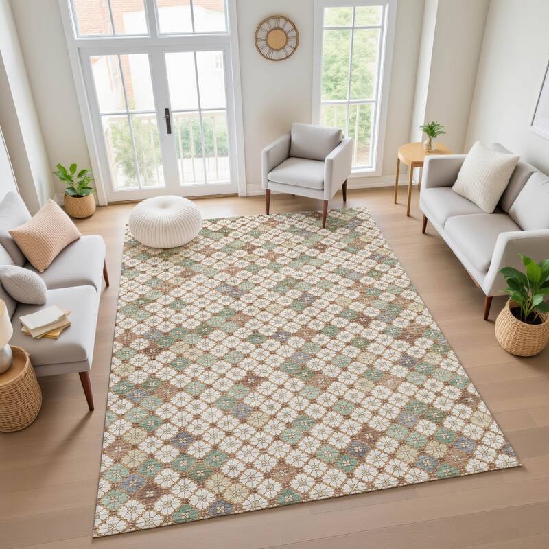 Premium Washable Super Soft Modern Mosaic Mayfield Rug