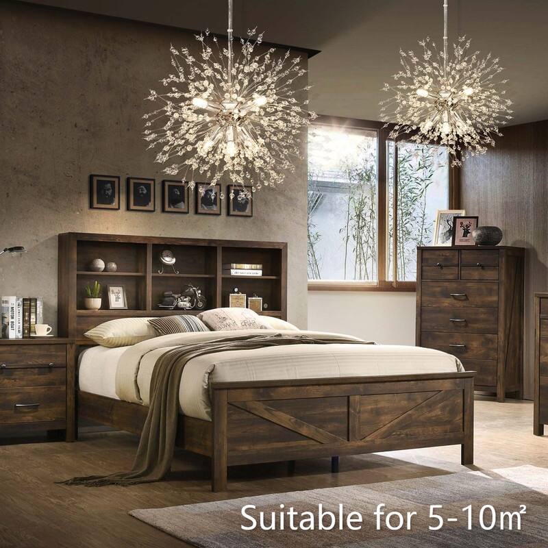 8/9/12/16-Light Modern Linear Sputnik Globe Pendant Starburst Firework Crystal Chandelier