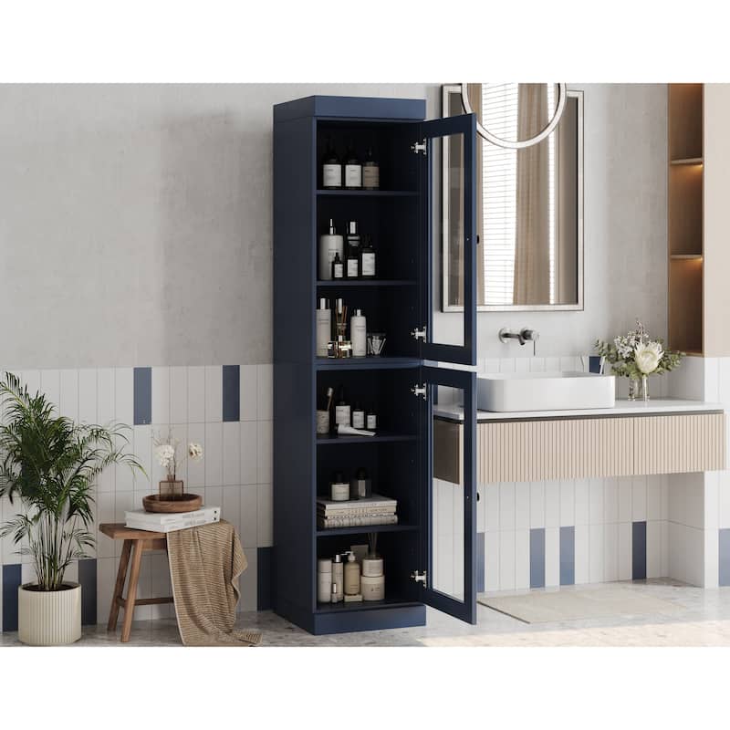 100% Solid Wood 16.5" Bathroom Cabinet with Optional Doors by Palace Imports