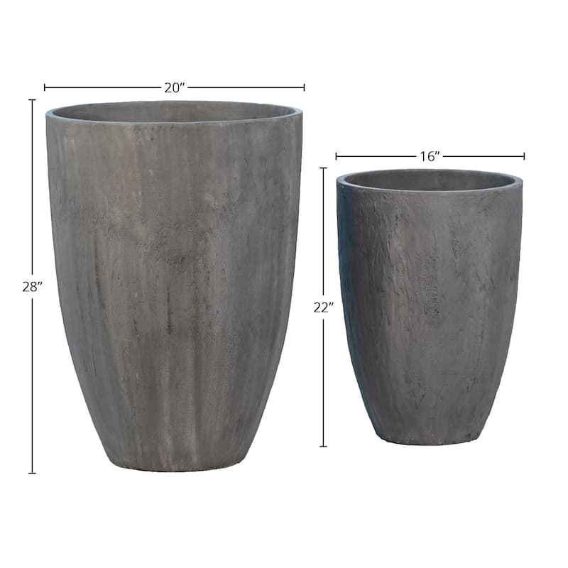 Willa Fiber and Sand Composition Pot Planter (Set of 2)