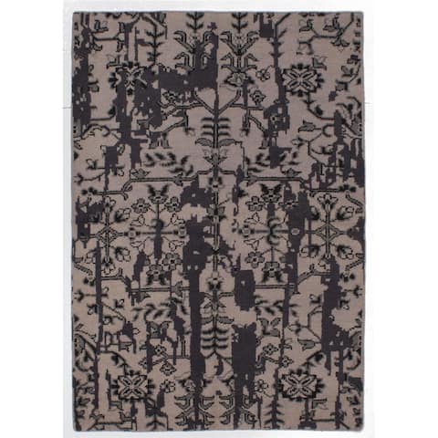ECARPETGALLERY Hand-knotted Eternity Ivory Wool Rug - 5'2 x 7'7