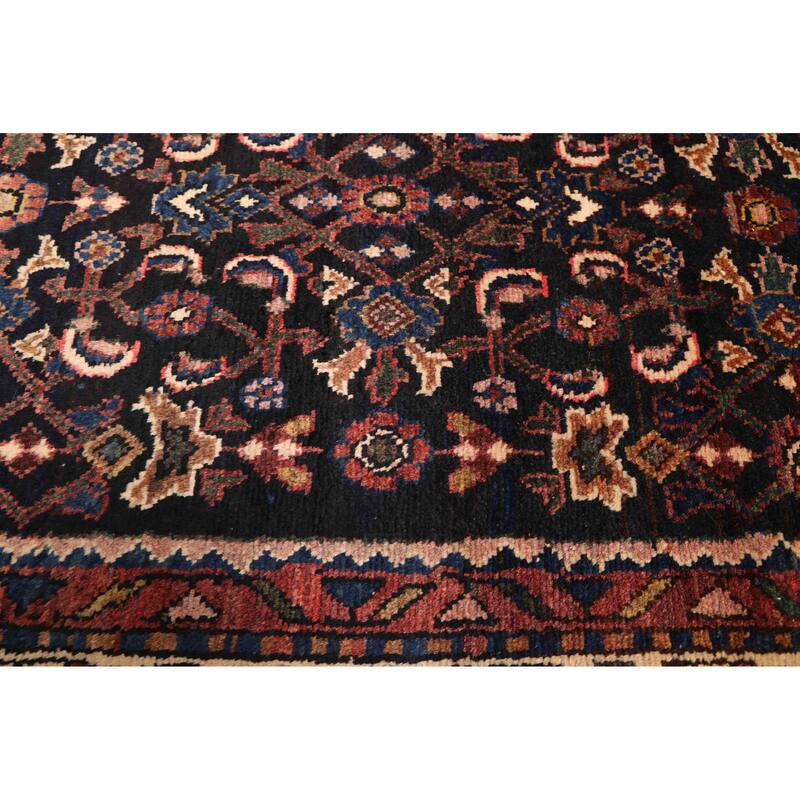 ECARPETGALLERY Hand-knotted Andelz Dark Navy Wool Rug - 3'4 x 9'9
