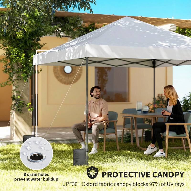 Outsunny 10 x 10 ft Pop Up Canopy Tent with One Push Setup, Easy Setup Outdoor Portable Instant Canopy Shelter