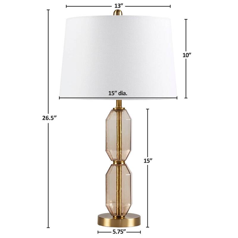 Faceted Brown Glass Table Lamp Brown See below