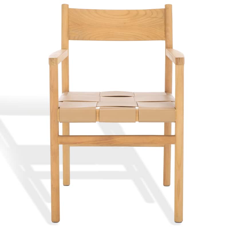 SAFAVIEH Couture Devnie Solid Wood Woven Dining Chair, Fully Assembled - 22"W x 23"D x 34"H