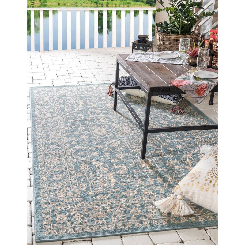 Outdoor Turgh Collection Area Rug - Light Blue - 4'x6'