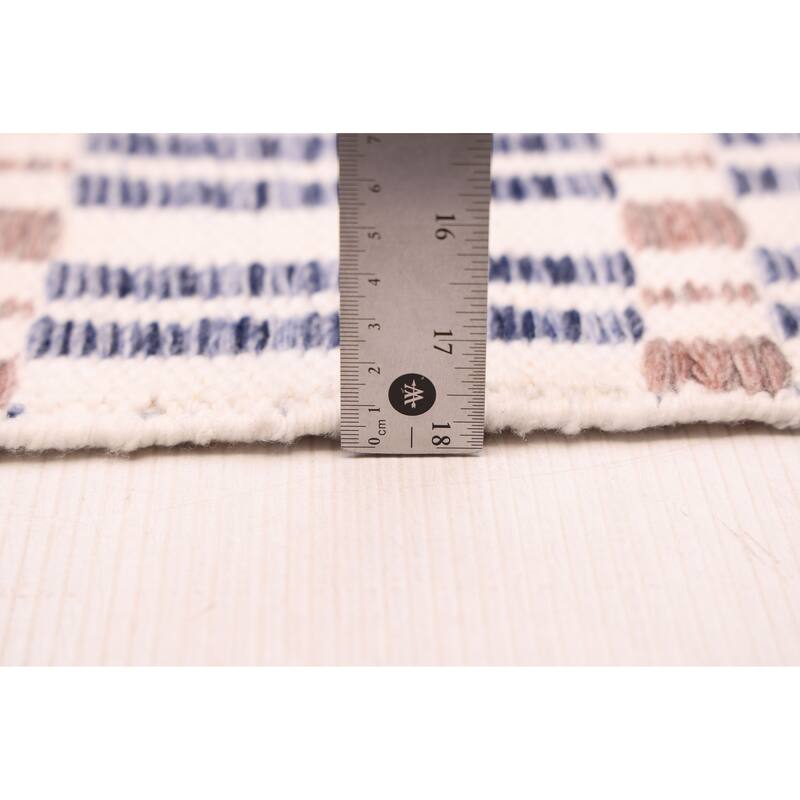 ECARPETGALLERY Flat-Weave Nevada Navy Wool Kilim - 5'3 x 7'6