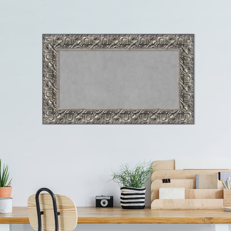 Amanti Art Silver Luxor Framed Magnetic Board