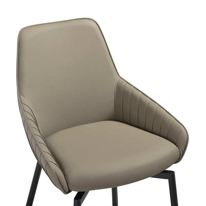 Esme Shilo Dining Set Taupe with Gray Faux Leather Chairs