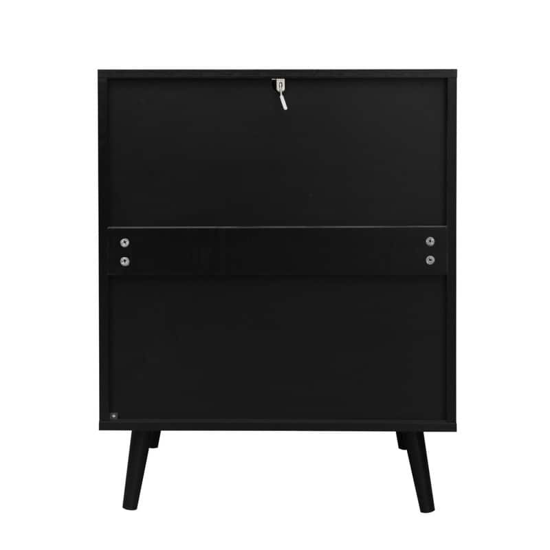 Wood Storage Cabinet with 3 Engineered Rattan Drawer Suitable for Bedroom,Living Room,Study
