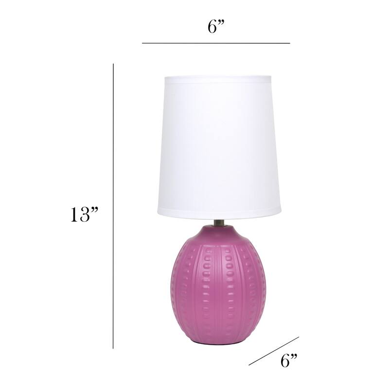 Mini Oval Table Lamp with Tapered Shade - 12.5" - Pink
