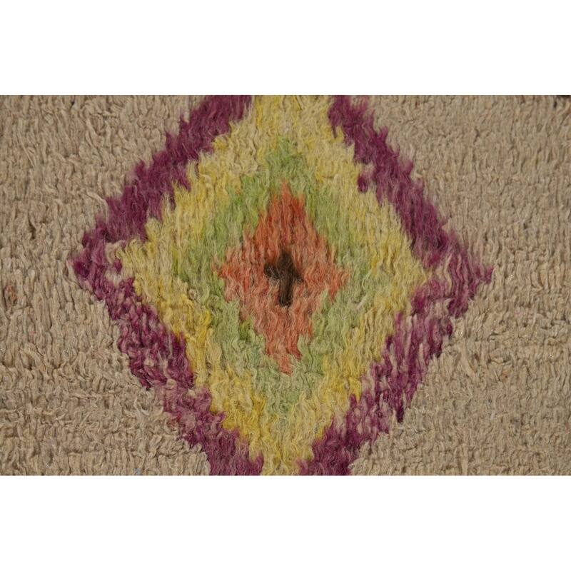 Trellis Geometric Moroccan Area Rug Handmade Wool Carpet - 5'1" x 8'4"