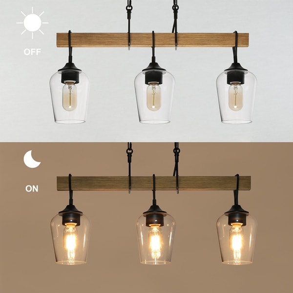 YYQBYY Industrielle Hängelampe Aus Holz & Metall – Rustikale Pendelleuchte Für Küche & Wohnzimmer