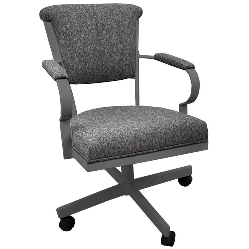 Miami Swivel Metal Caster Chair on Reading Base - 18" High Seat - Majave Grey - Grey