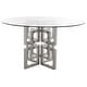 preview thumbnail 5 of 5, SAFAVIEH Couture Harlan 54-inch Glass Top Round Dining Table - 54 in. W x 54 in. L x 40 in. H