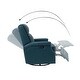 preview thumbnail 97 of 100, Echidna Transitional Genuine Leather Swivel Rocker Nursery Chair with Nailhead Trim by HULALA HOME