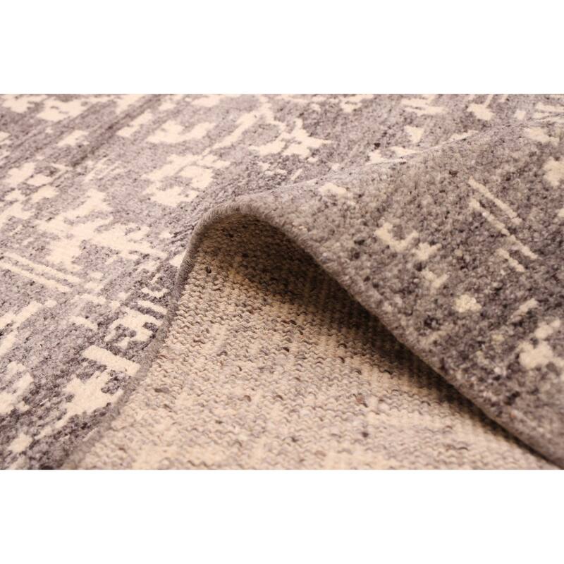 ECARPETGALLERY Hand-knotted Elysian Dark Grey Wool Rug - 7'11 x 9'11