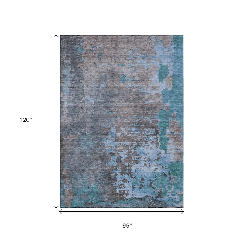 HomeRoots Abstract Transitional Rectangle Outdoor Rug